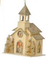 Cargar imagen en el visor de la galería, Adorno Navideño de Iglesia Vintage con Luz