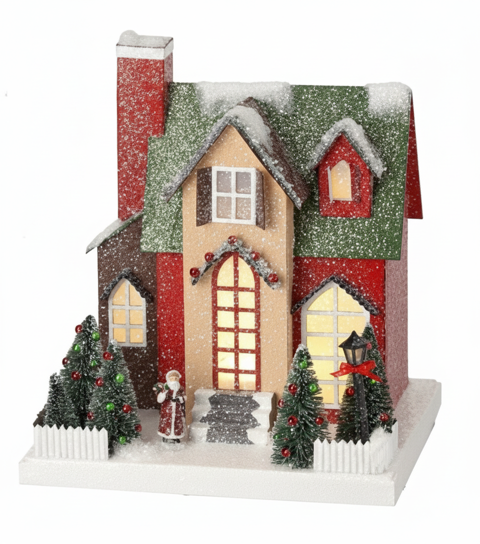 Adorno de mesa Navideño casa de pueblo