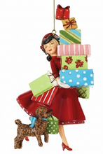 Cargar imagen en el visor de la galería, Adornos Damas Retro: Espíritu Navideño Clásico