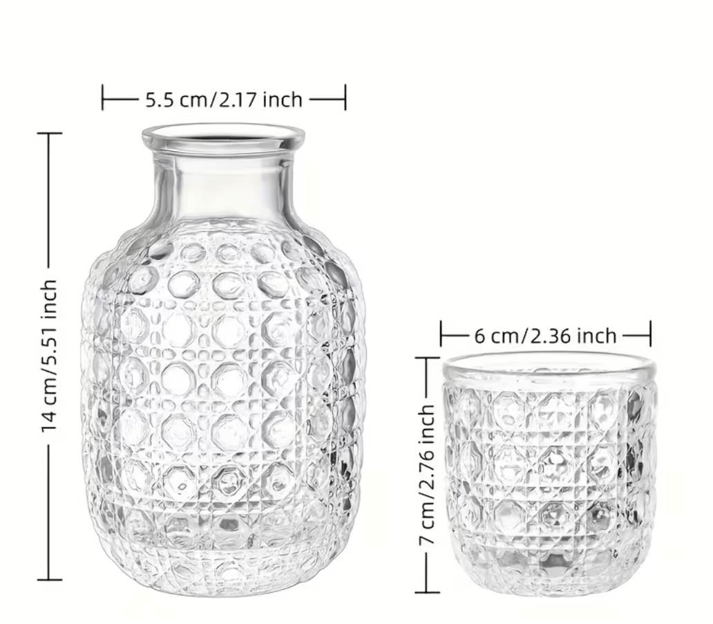 Juego de Jarra y Vaso de Cristal