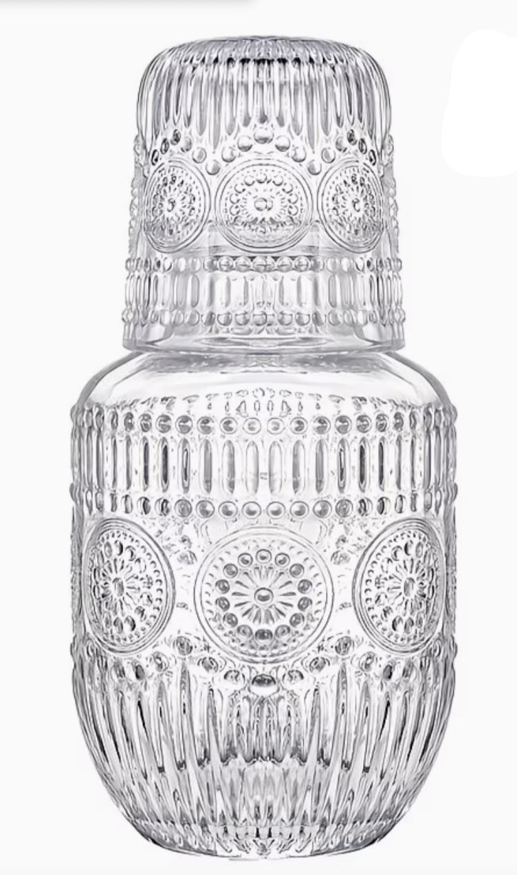 Juego de Jarra y Vaso de Cristal