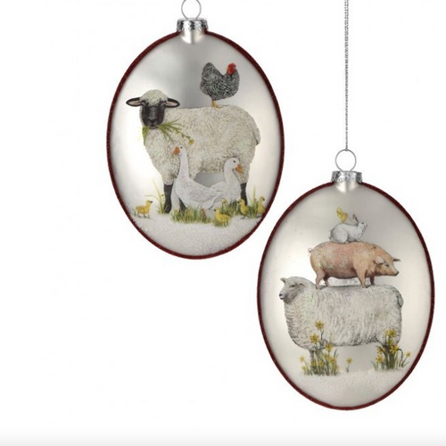 Adornos Ovalados de Escenas de Granja