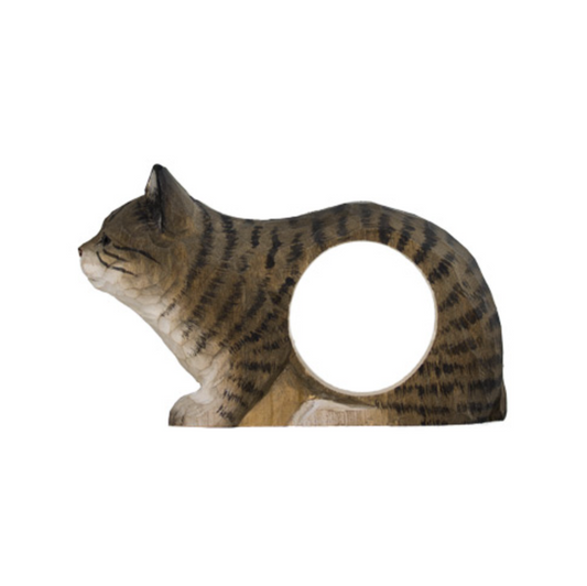 Servilletero de madera diseño gato