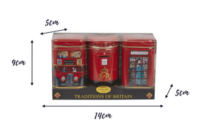 Set de 3 cajas de lata con té Best British