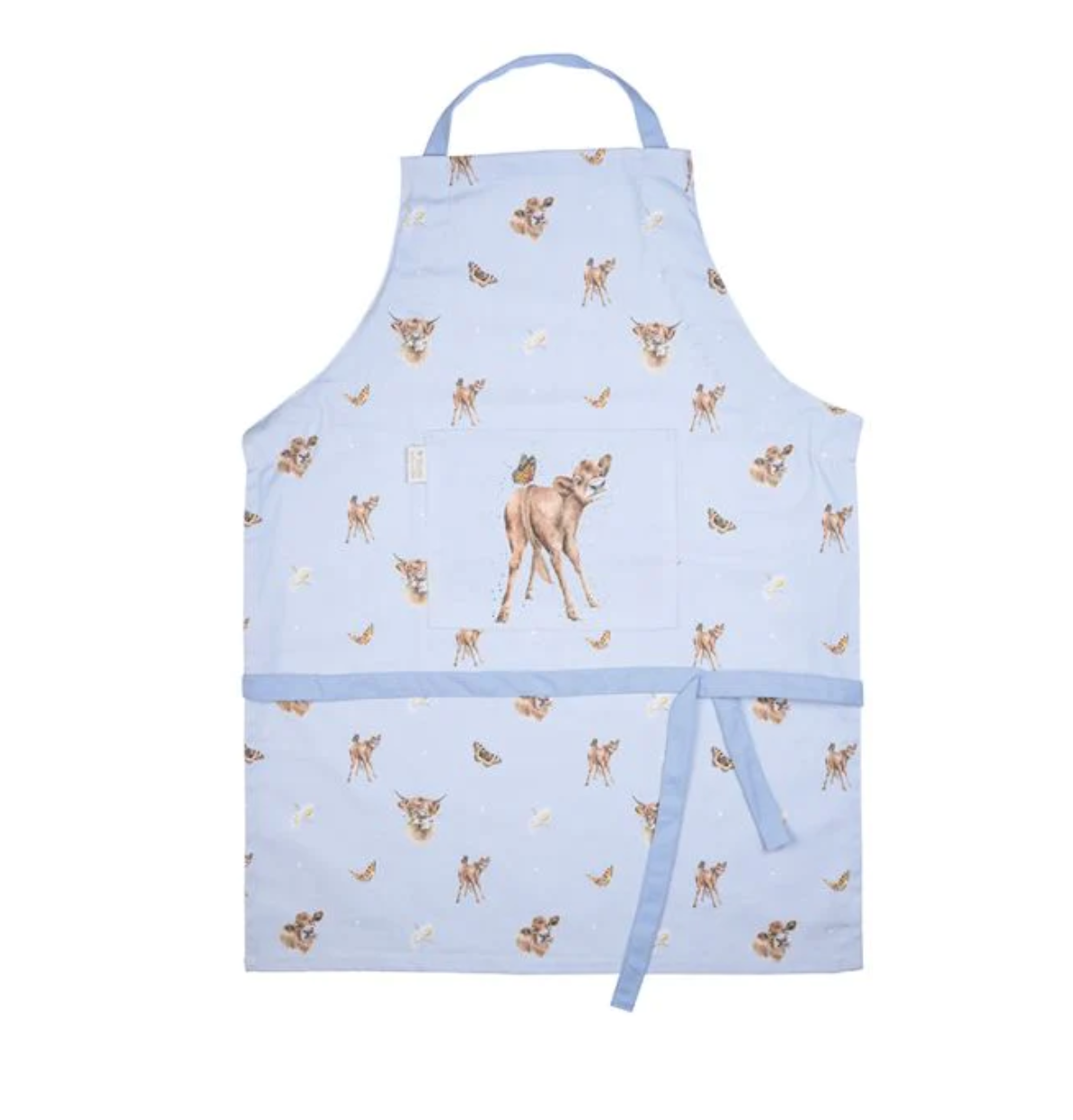 Delantal diseño ternero y mariposa