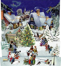 Cargar imagen en el visor de la galería, Tarjeta postal y calendario de Adviento Contorneado 3D &quot;Casas victorianas&quot;