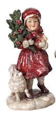 Cargar imagen en el visor de la galería, Figuras de Resina de Invierno  Niña y Niño