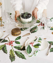 Cargar imagen en el visor de la galería, Mantel de lino  "Holly &amp; Mistletoe Christmas" (170x330 cm)