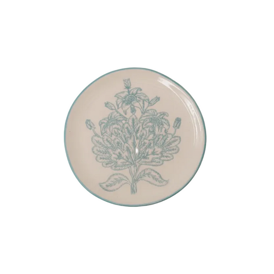 Platos pequeños diseño floral azul