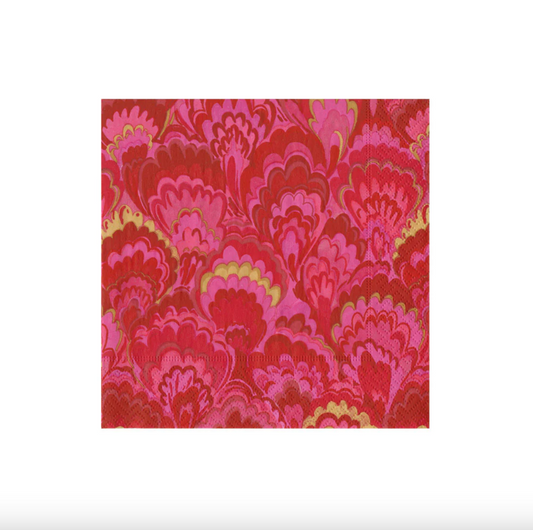 Servilletas cocktail Marbled Ceramica Red
