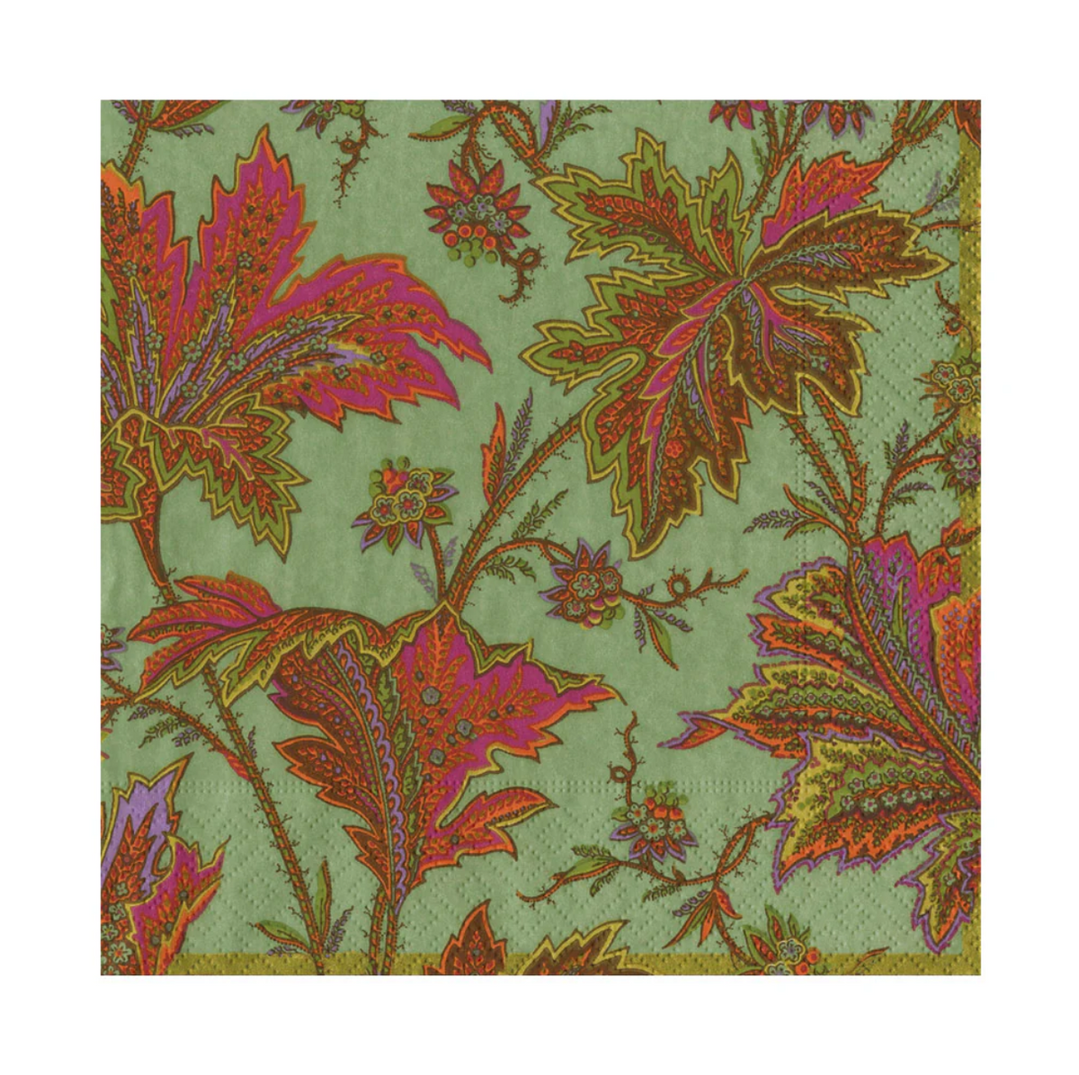 Servilletas almuerzo de papel diseño Paisley Leaves Sage Green