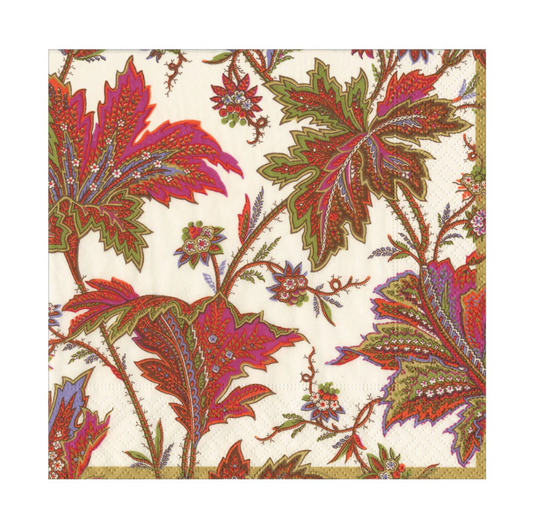 Servilletas almuerzo de papel diseño Paisley Leaves Ivory