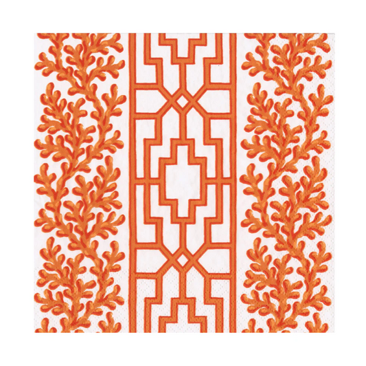 Servilletas almuerzo de papel diseño Coral And Trellis Coral