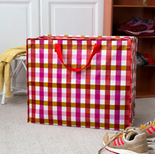 Cargar imagen en el visor de la galería, Bolsa gigante para almacenar diseño Pink Gingham