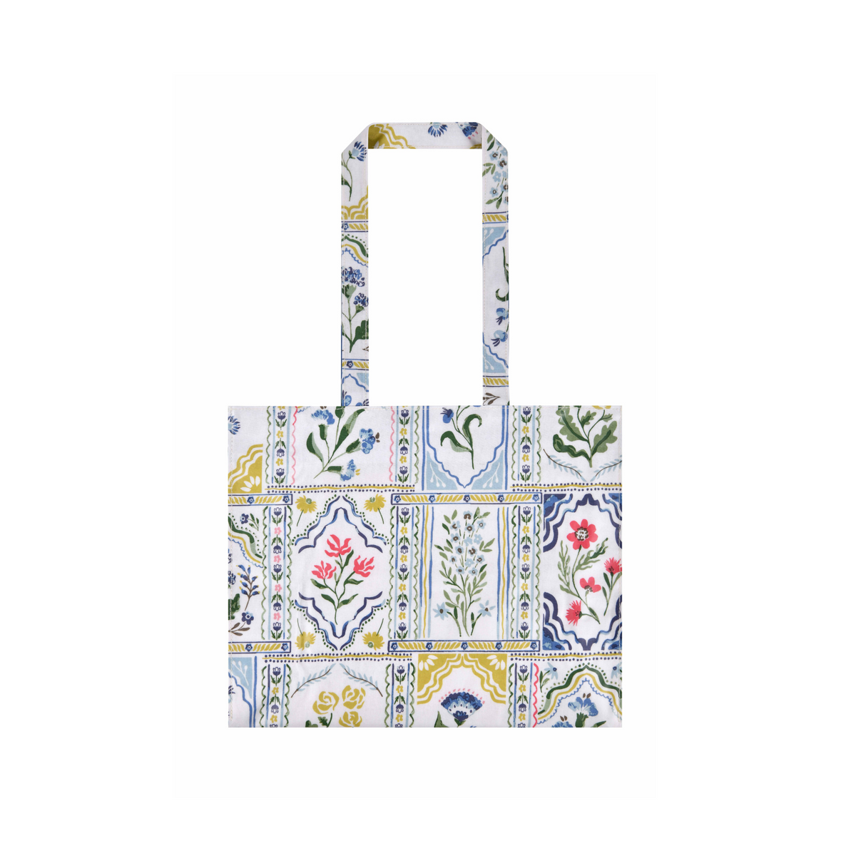 Bolsa mediana plastificada diseño "Boho Flowers"