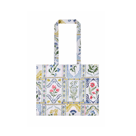 Bolsa mediana plastificada diseño "Boho Flowers"
