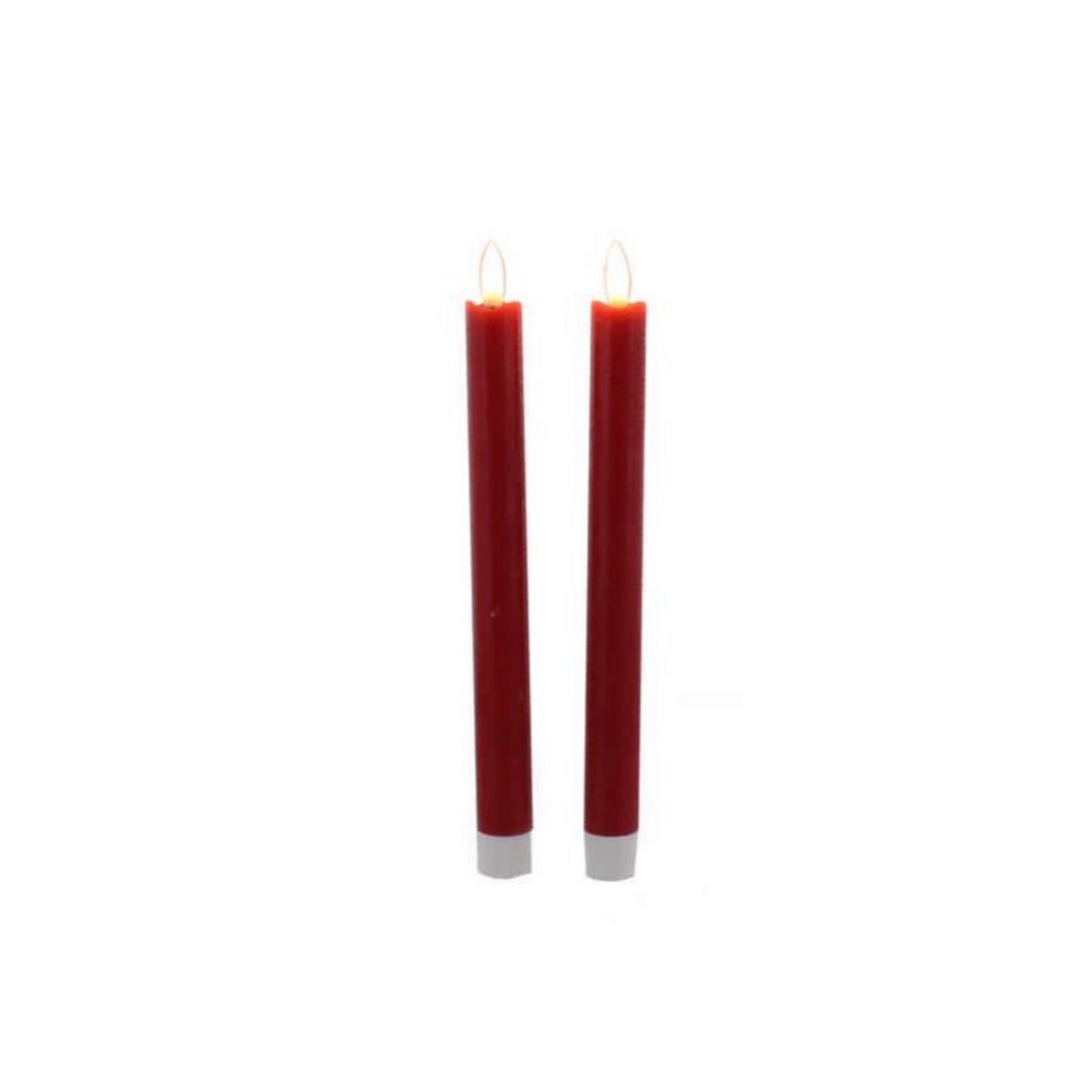 Set de dos velas rojas de llama móvil