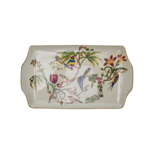 Cargar imagen en el visor de la galería, Bandeja rectangular pequeña diseño pájaros y flores