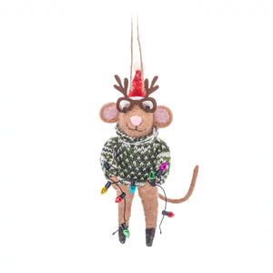 Adorno de Ratón Fiesta Navideña