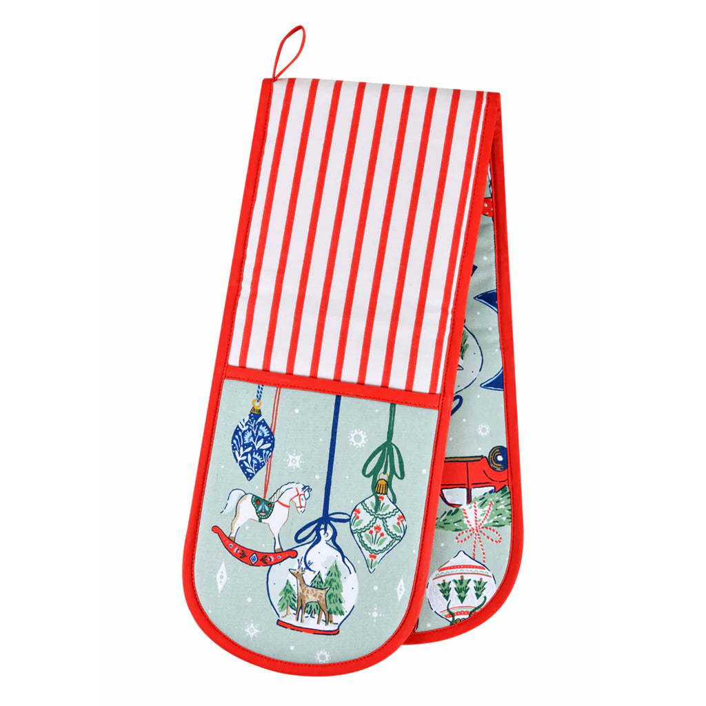 Guante doble de horno diseño "Christmas ornaments"