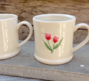 Mini mug de cerámica diseño tulipanes
