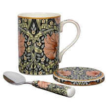 Cargar imagen en el visor de la galería, Taza, Posavasos y cuchara William Morris