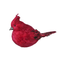 Cargar imagen en el visor de la galería, Cardenal decorativo plumas burdeos