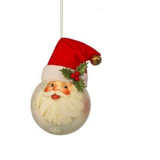 Bola de Cristal con Sombrero de Papá Noel (16cm diametro)