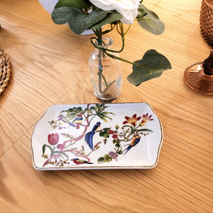 Bandeja rectangular pequeña diseño pájaros y flores