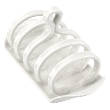 Cargar imagen en el visor de la galería, Porta-tostadas de porcelana en blanco