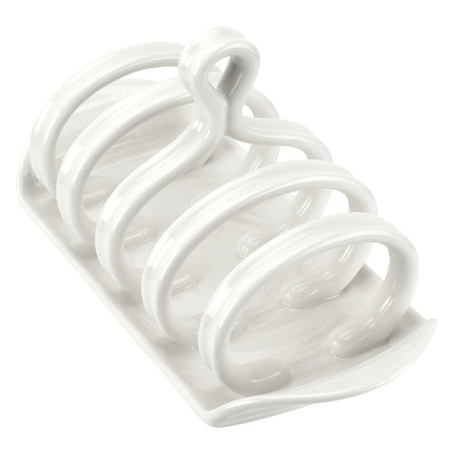 Porta-tostadas de porcelana en blanco