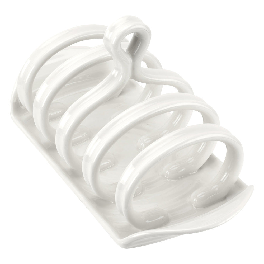 Porta-tostadas de porcelana en blanco