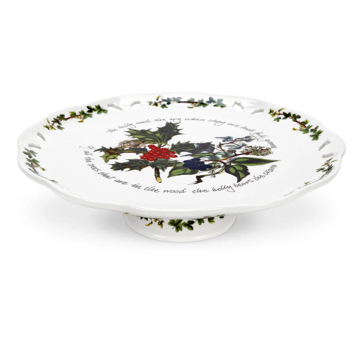 Plato de Tarta con Pedestal "The Holly and The Ivy"
