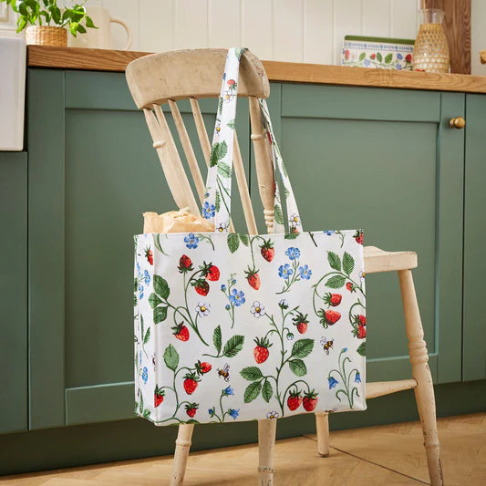 Bolsa de algodón con asas largas " Strawberry pach"