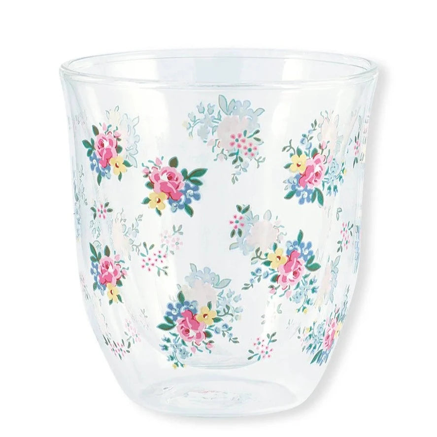 Vaso de cristal diseño flores con cámara de aire