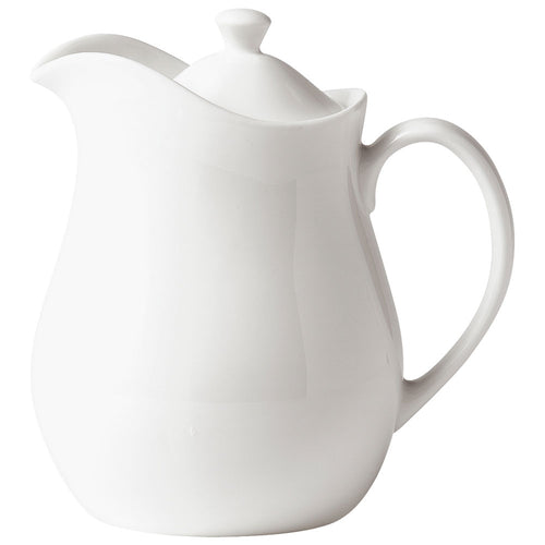 Jarra de porcelana blanca con tapa