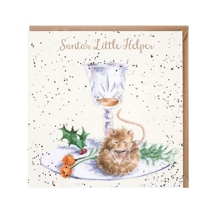 Tarjeta de Navidad " El pequeño ayudante de Santa"