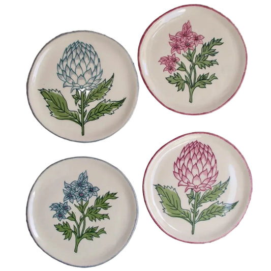 Platos pequeños diseño floral de colores