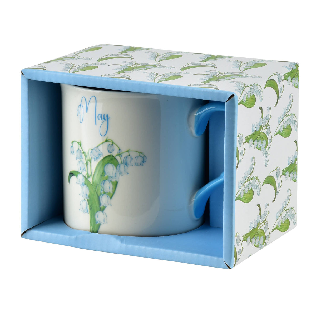 Taza azul de porcelana, mes de mayo