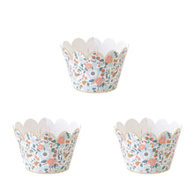 Cargar imagen en el visor de la galería, Wrappers Multiusos con flores y detalles en dorado, paquete de 6