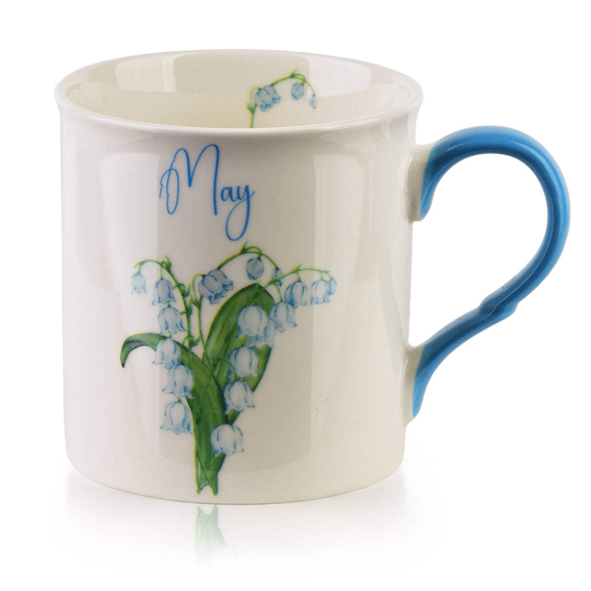 Taza azul de porcelana, mes de mayo