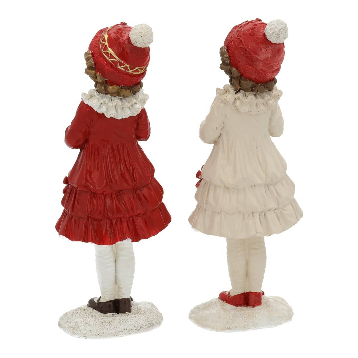 Figura de niña de poliéster roja, doble (An/Al/F) 6x17x5cm