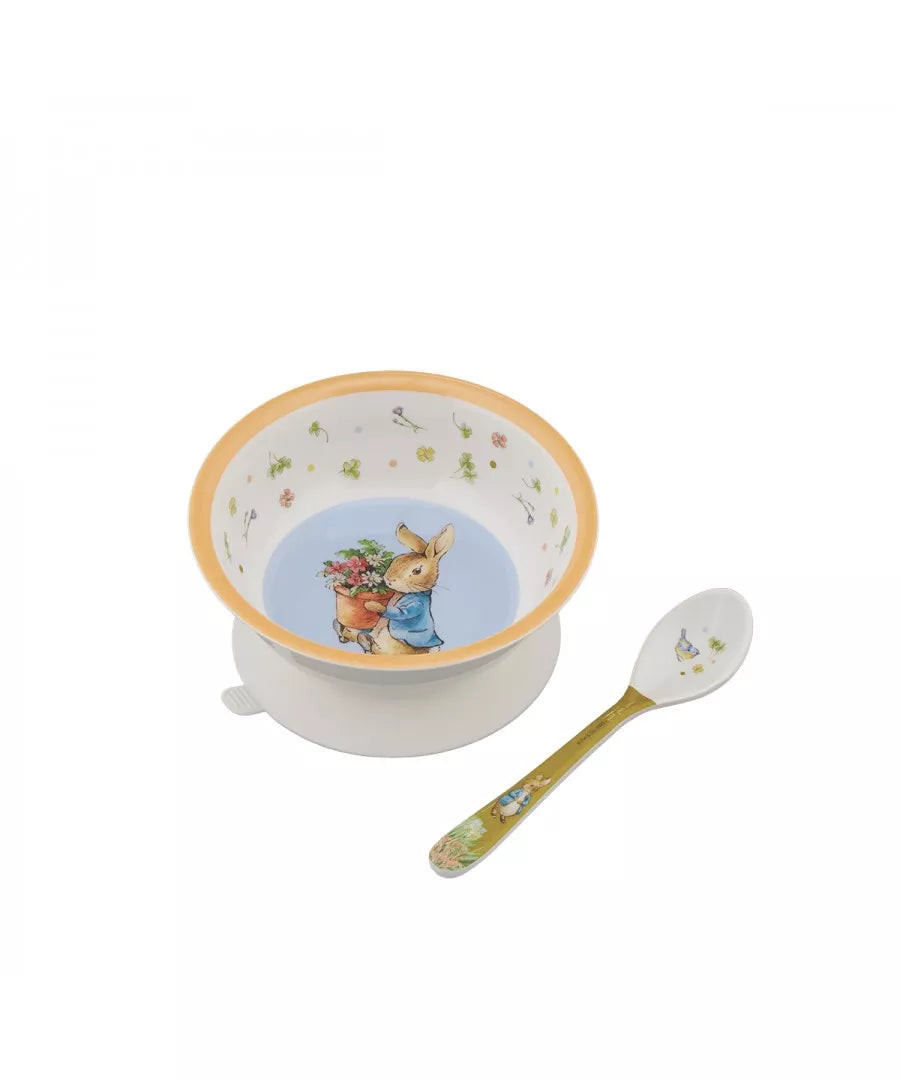 Bol con ventosa y cuchara de Peter Rabbit