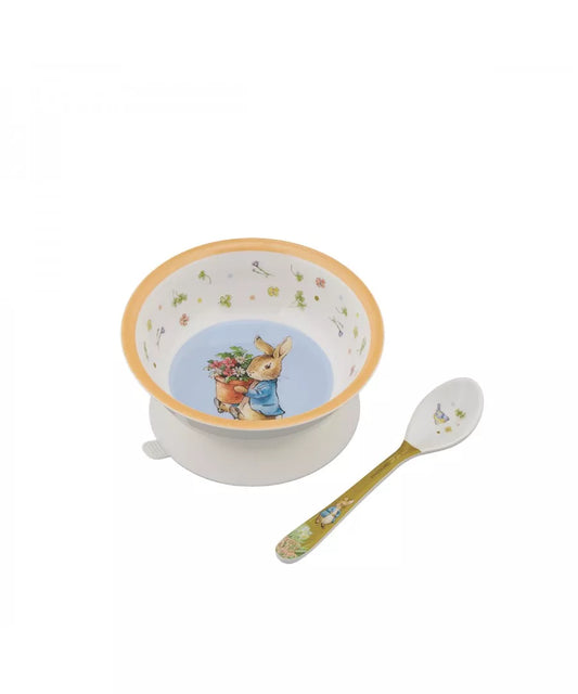 Bol con ventosa y cuchara de Peter Rabbit