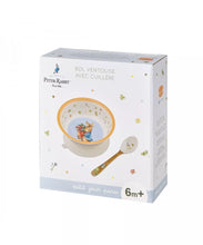 Cargar imagen en el visor de la galería, Bol con ventosa y cuchara de Peter Rabbit