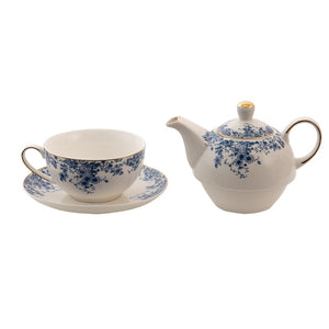 Té para uno diseño flores azules