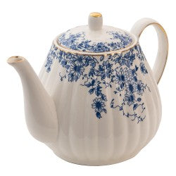 Tetera diseño flores azules