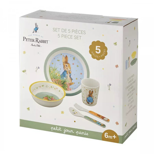 Set de cinco piezas de Peter Rabbit en colores