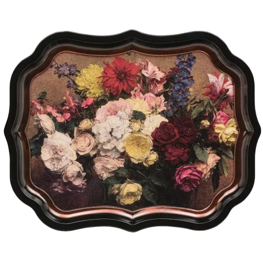 Bandeja de la lata diseño  bodegón floral