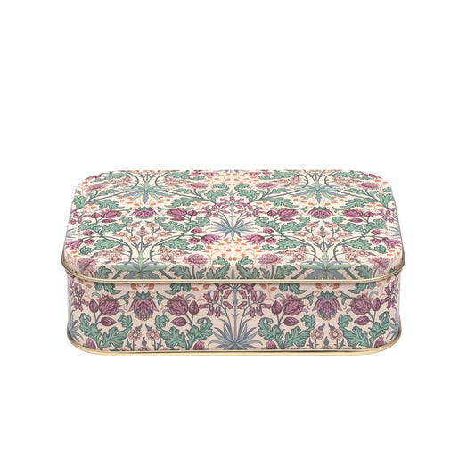 Caja de lata rectangular con diseño Hyacinth